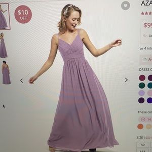 Azazie bridesmaids dress in Wisteria color